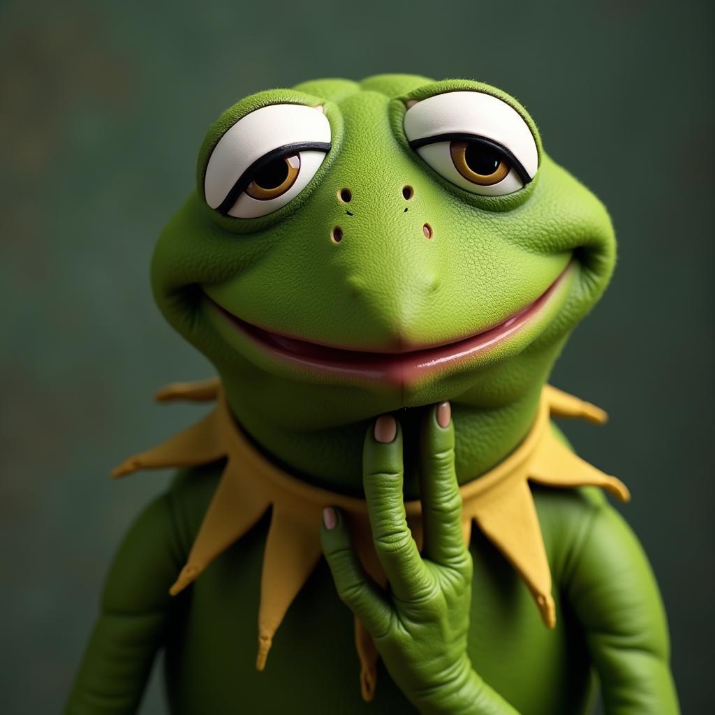 Kermit the Frog Realistic Portrait