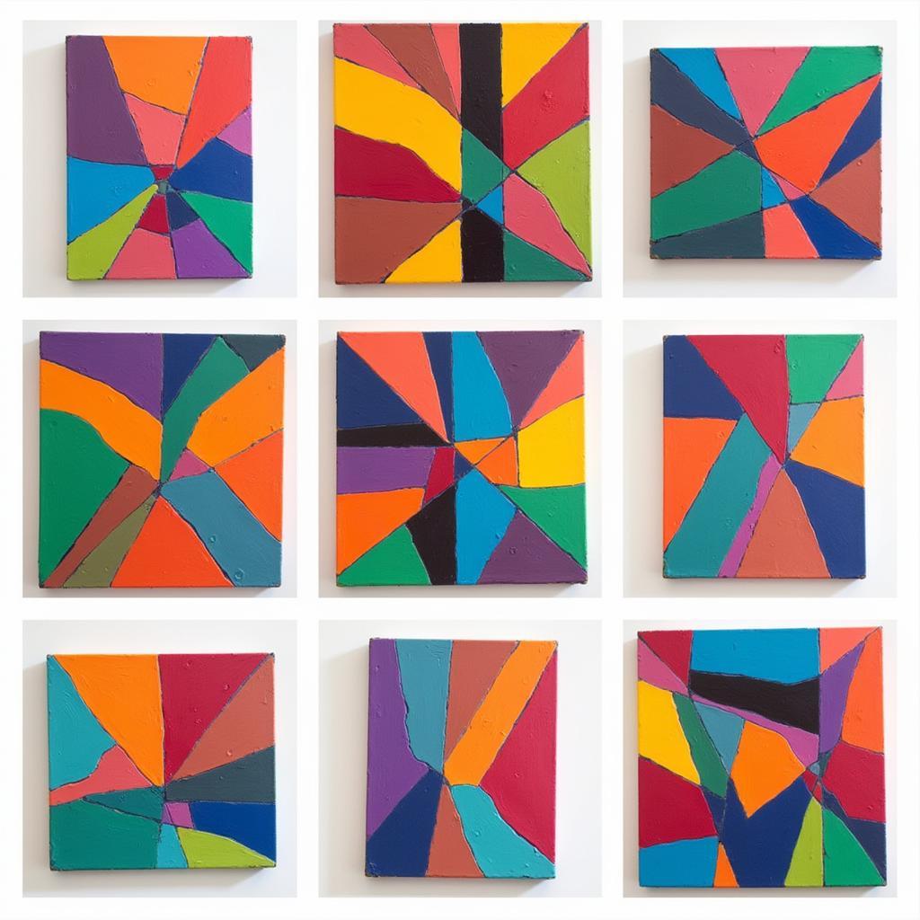 Kim Parker's abstract art showcasing her unique color palette, demonstrating the interplay of vibrant hues and contrasting tones.