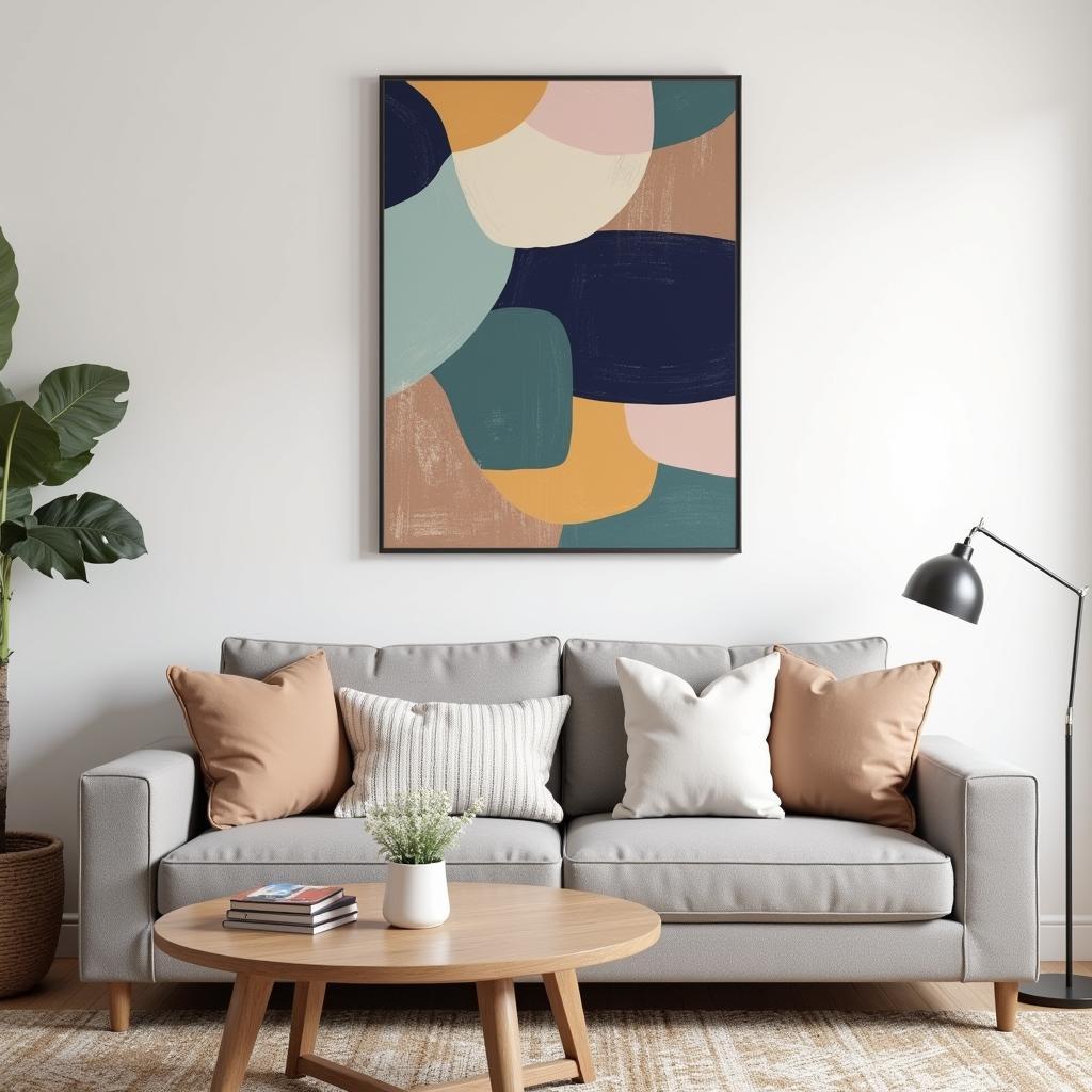 Kim Parker Abstract Geometric Canvas Art in Modern Interior