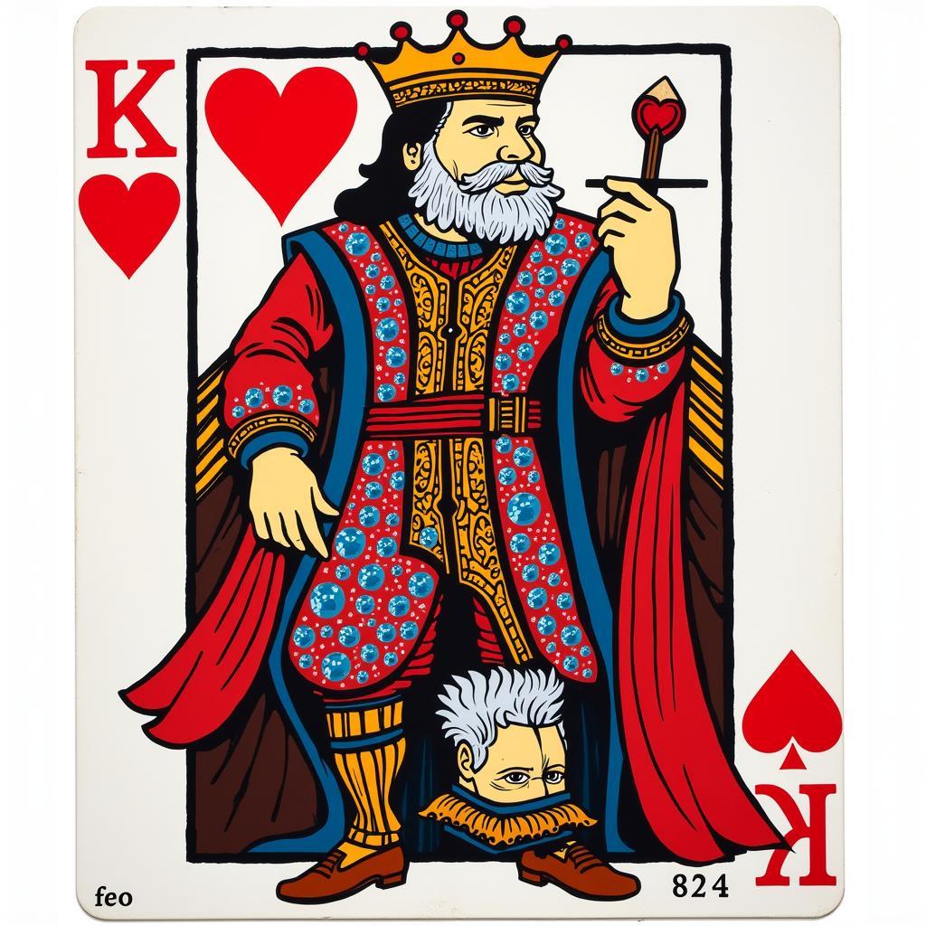 King of Hearts Modern Art Interpretation