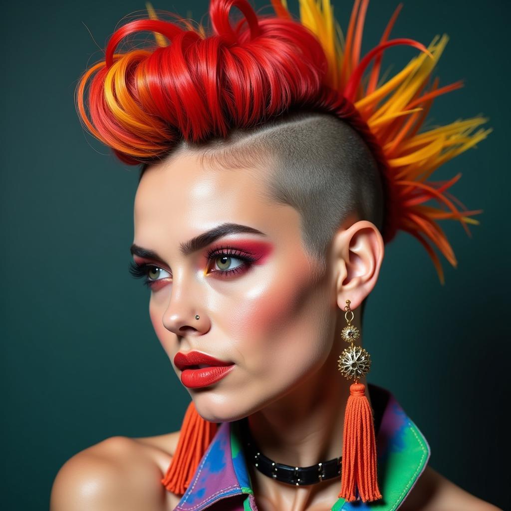 Kinky Art Portrait with Demi Hawk Hairstyle