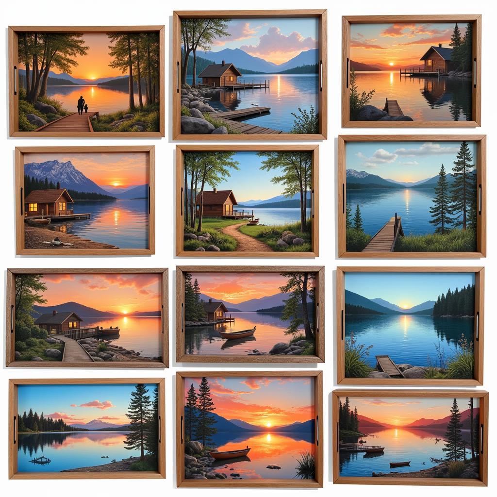 Lake Art Serving Trays: Exploring Different Artistic Styles