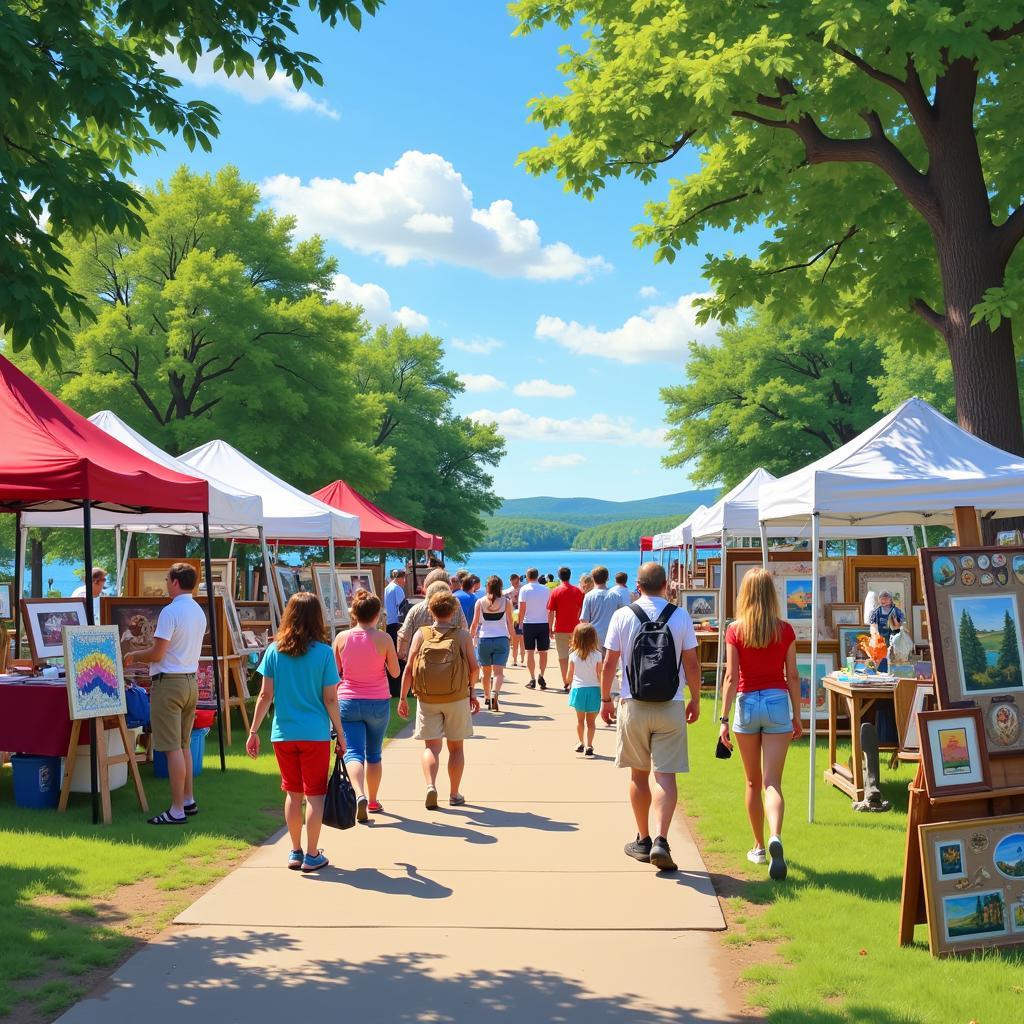 Visitors Enjoying Art at Lake Geneva Art Fair