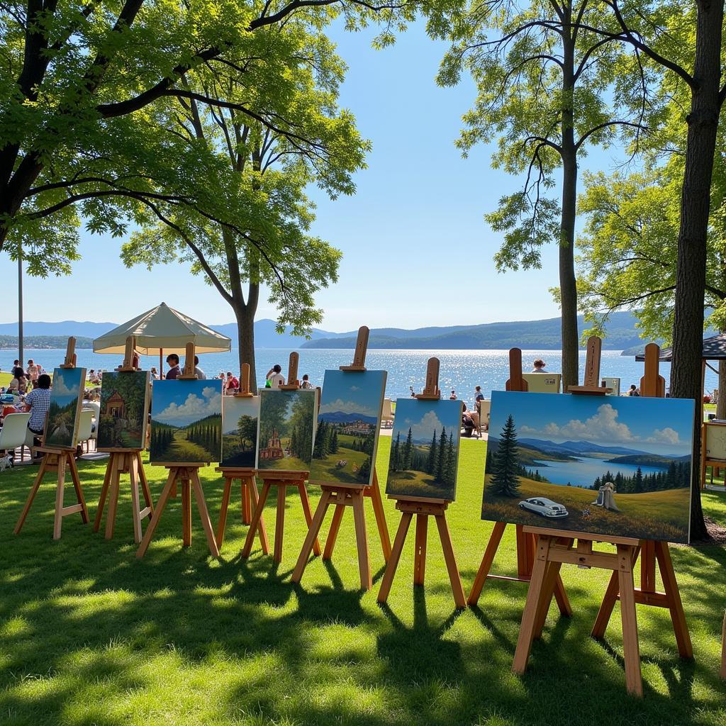 Lake Geneva Art in the Park Painting Display