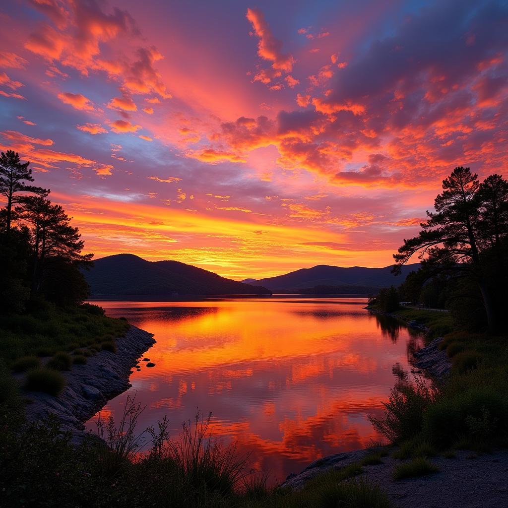 Lake of the Ozarks Sunset Landscape Wall Art