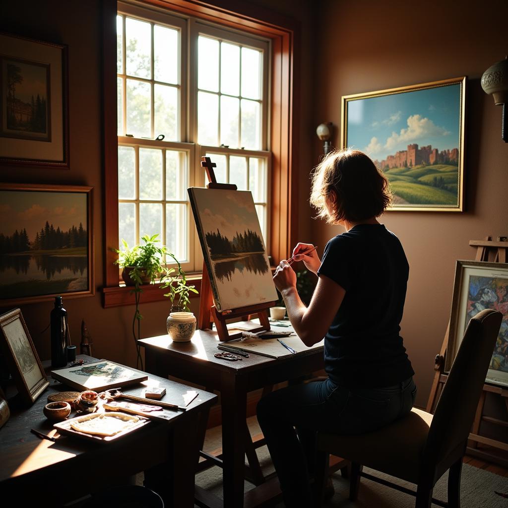 Artist at work during the Lake Superior Studio Tour