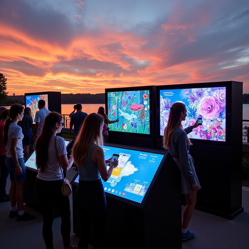 Digital art display at the Lakefront Art Festival