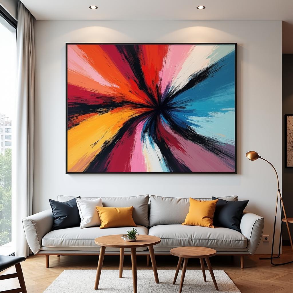 Lam Lee Group Abstract Wall Art: A vibrant and dynamic abstract digital art piece, perfect for adding a modern touch to any living space.