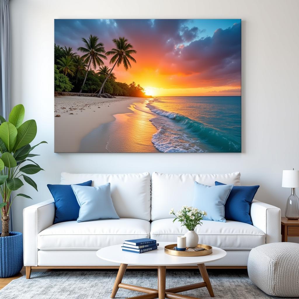 Large Canvas Wall Art Beach Living Room Decor