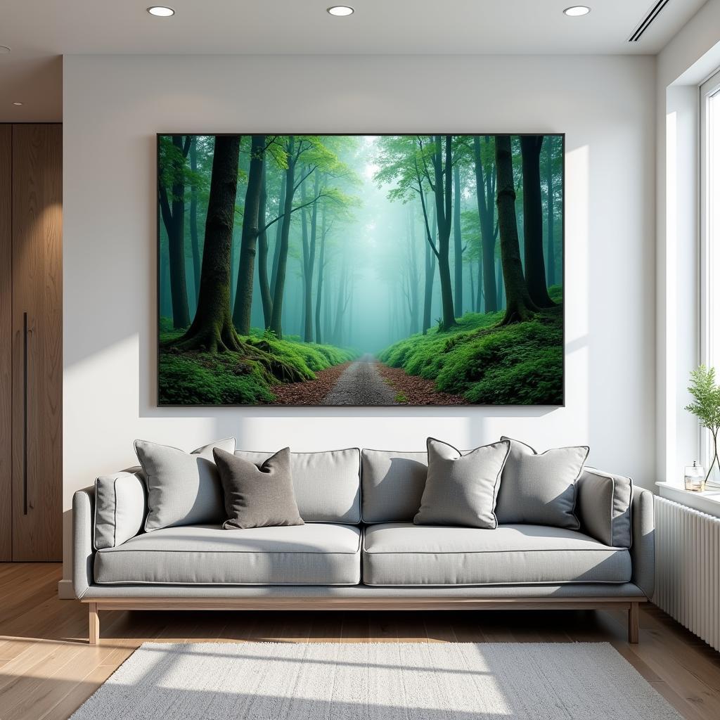 Large Nature Canvas Wall Art in a Living Room