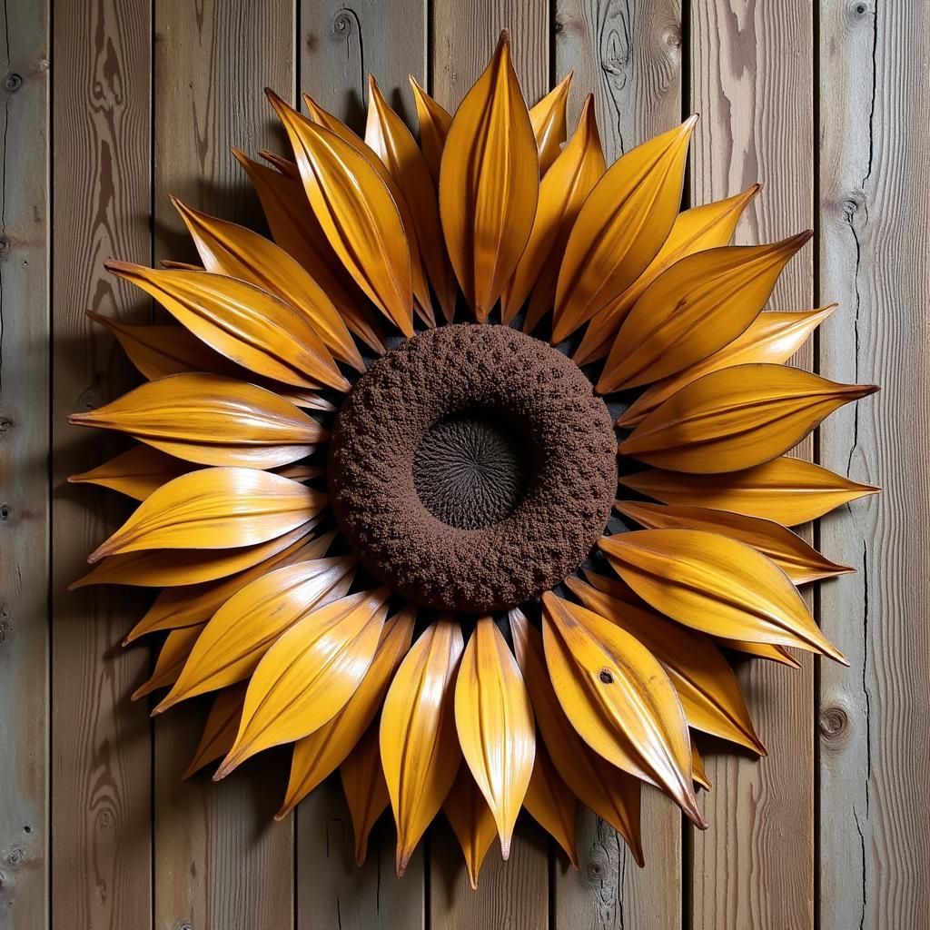 Large Sunflower Metal Wall Art for Rustic Decor