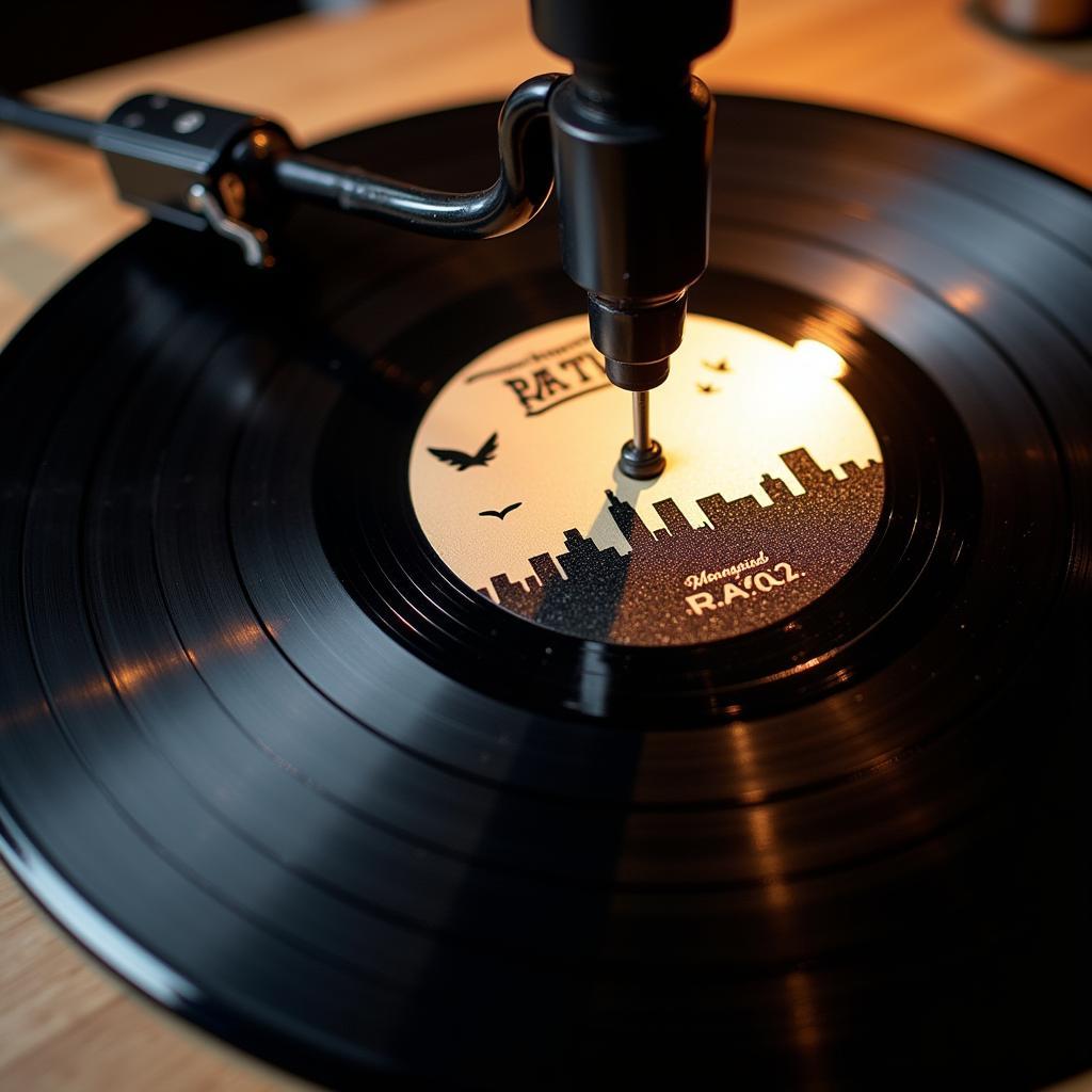 Intricate Laser-Cut Design on a Vinyl Record