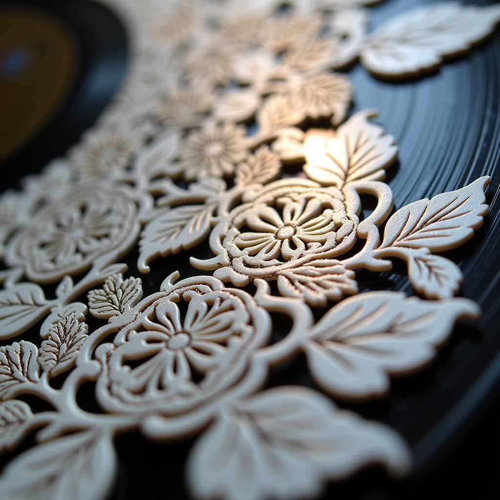 Intricate Laser Cut Designs on Vinyl Records