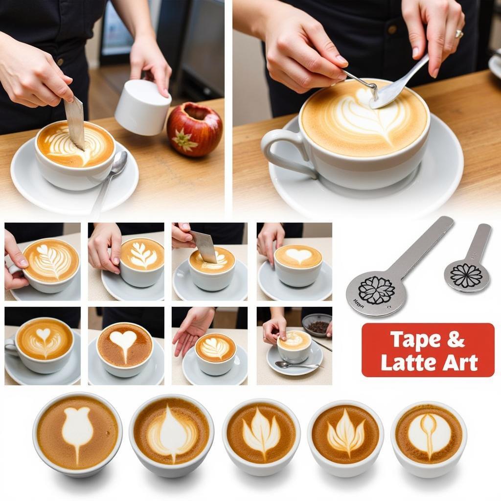 Creating Latte Art Designs with Various Tools