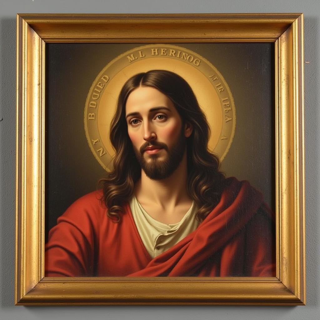 LDS Framed Art Showcasing a Reverent Image of Christ