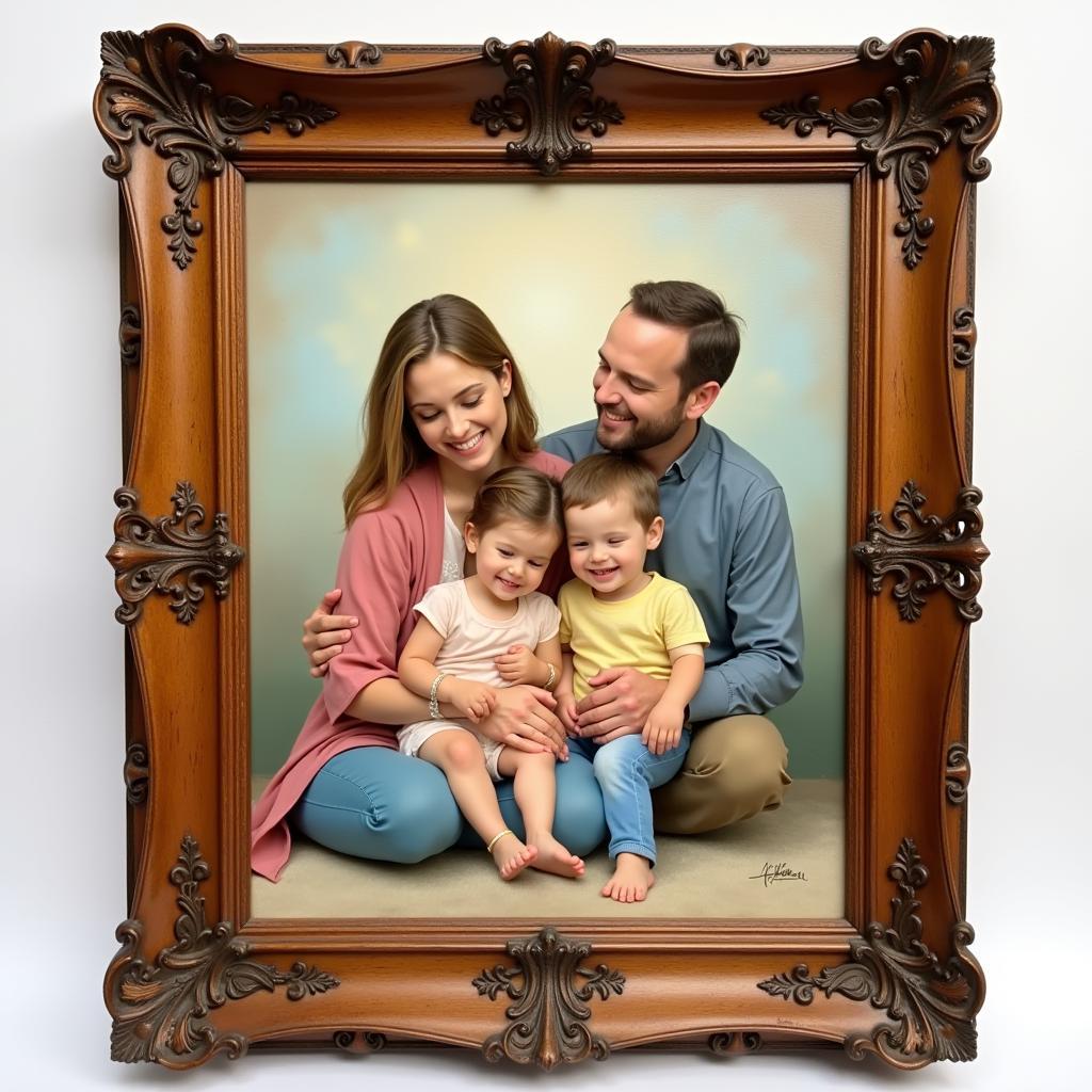 LDS Framed Art Depicting a Heartwarming Family Portrait