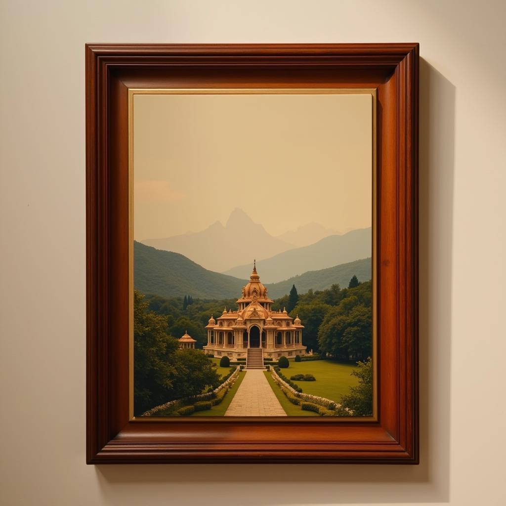 LDS Framed Art Featuring a Serene Temple Landscape