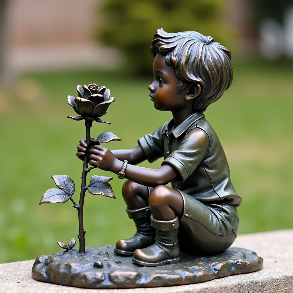 Sculpture of the Little Prince and his Rose