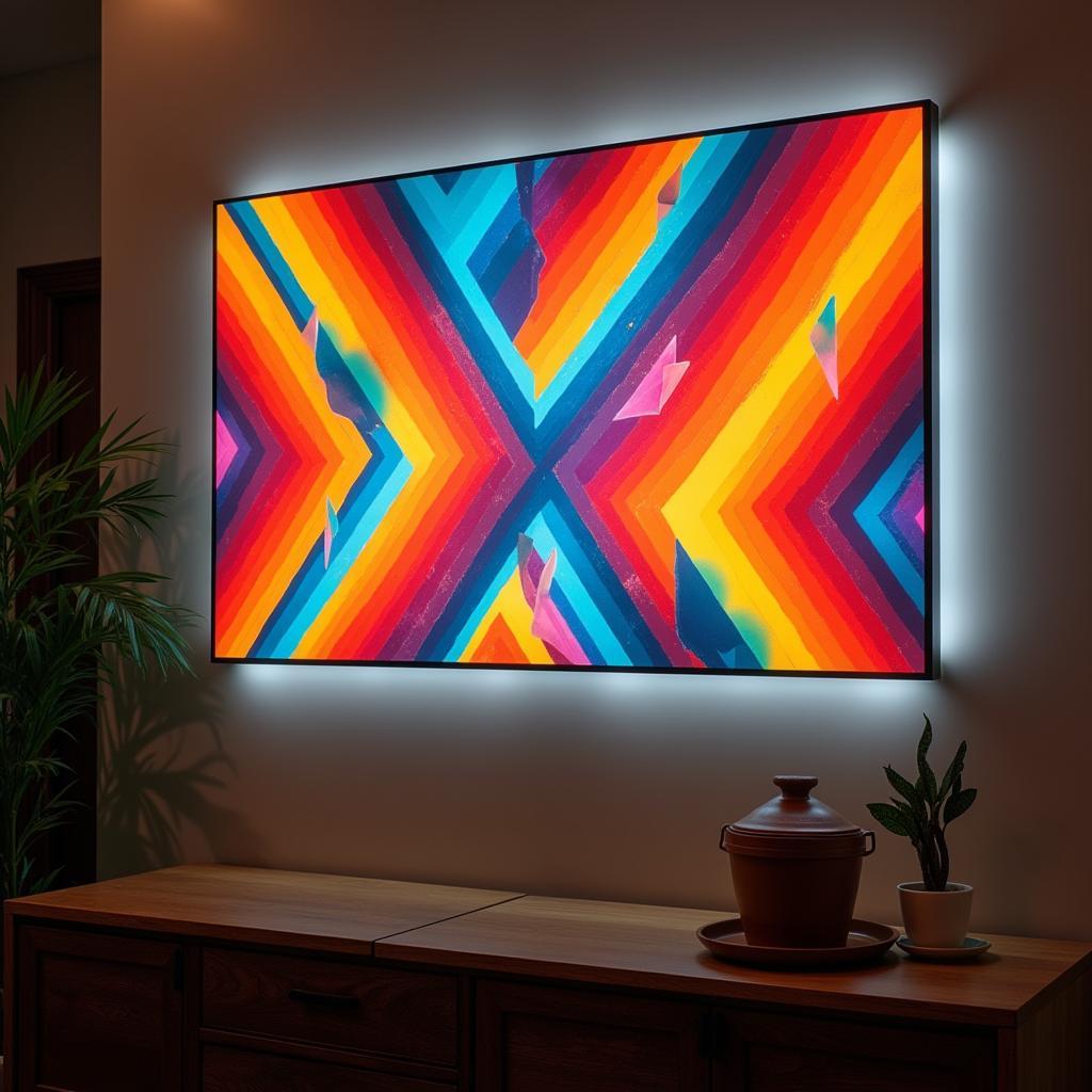 LED Backlit Geometric Pattern Wall Art: A Modern and Stylish Accent