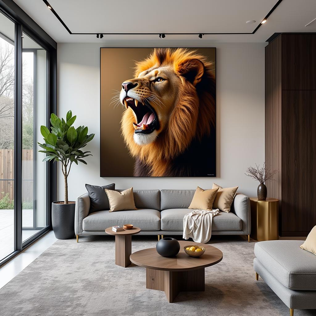 Leo Canvas Print in a Modern Living Room