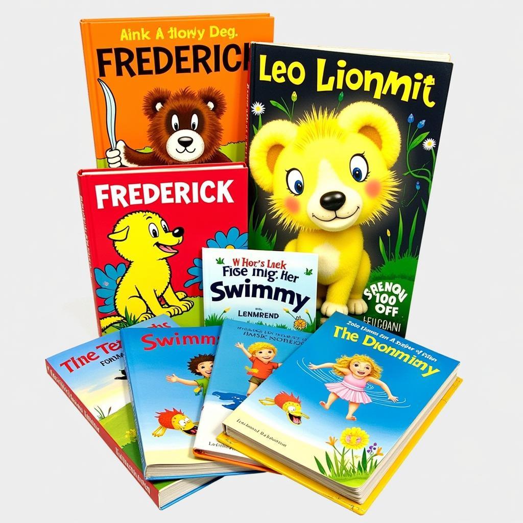 A collection of Leo Lionni's books featuring Frederick and Swimmy.