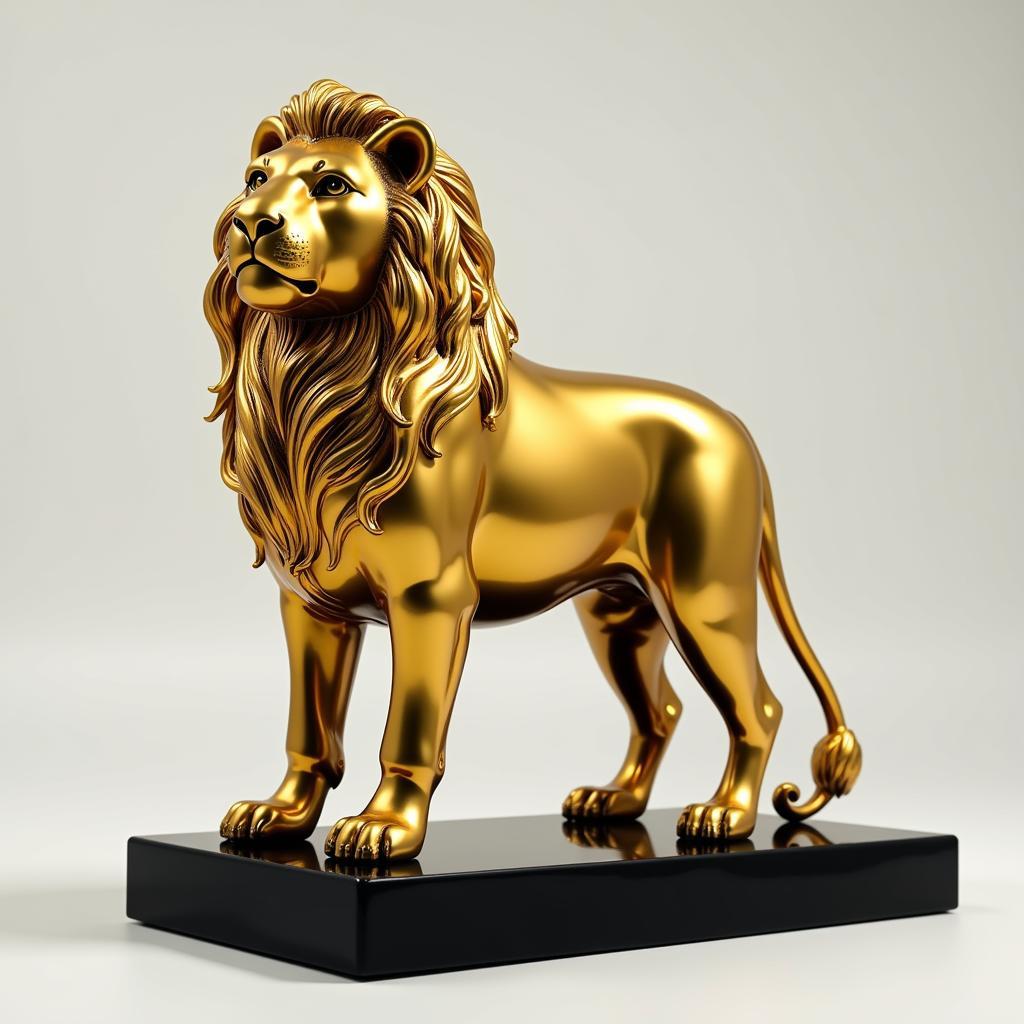 Gold Leo Sign Art Sculpture