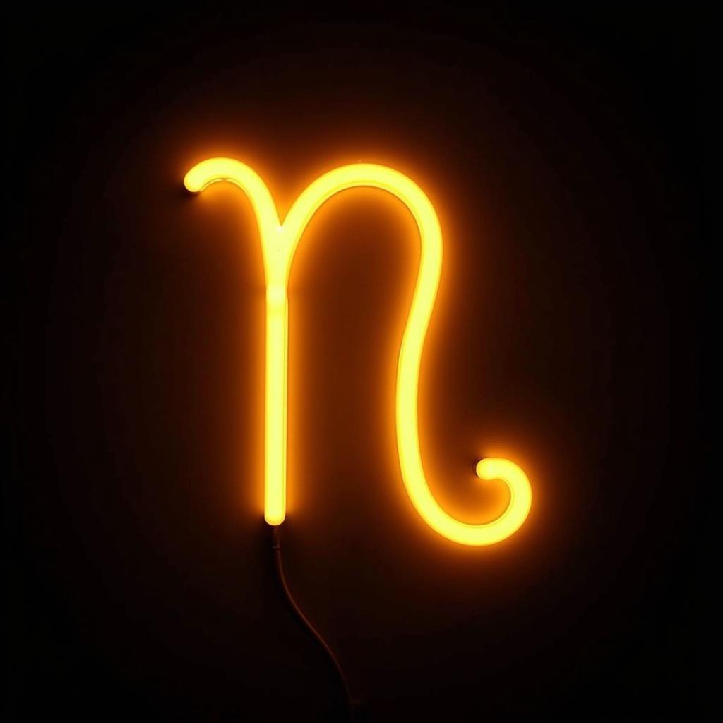 Neon Light Leo Zodiac Symbol Art