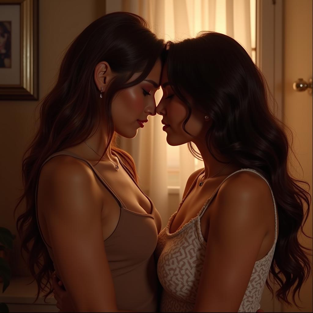 Lesbian AI Art: Intimate Portrait