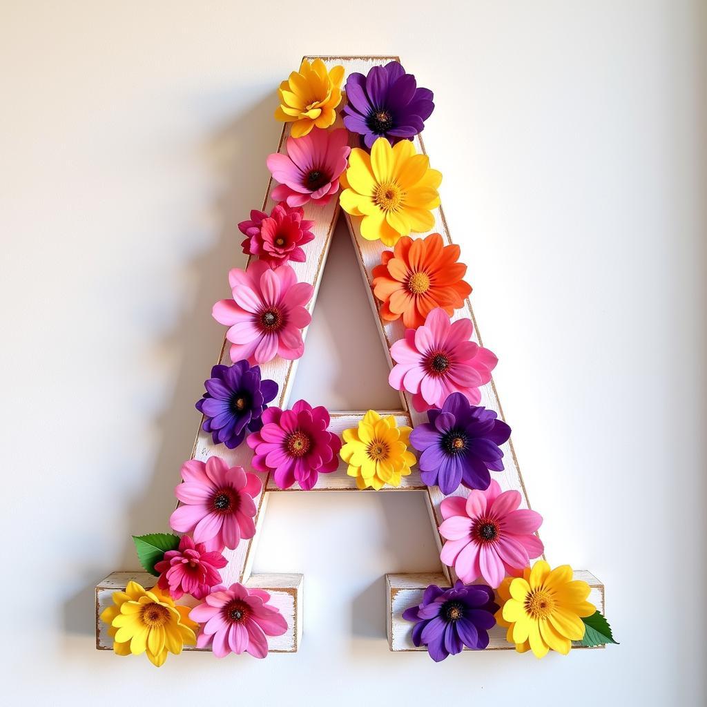 Floral Letter A Wall Art