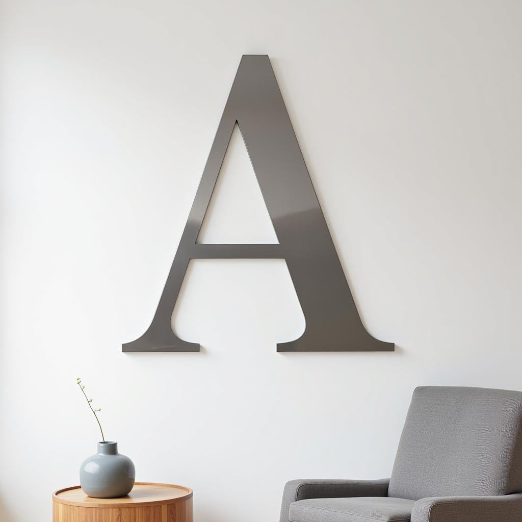 Metal Minimalist Letter A Wall Art