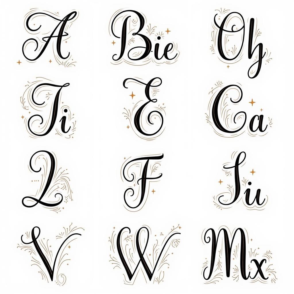 Letter Alphabet Art: Calligraphy and Typography Examples