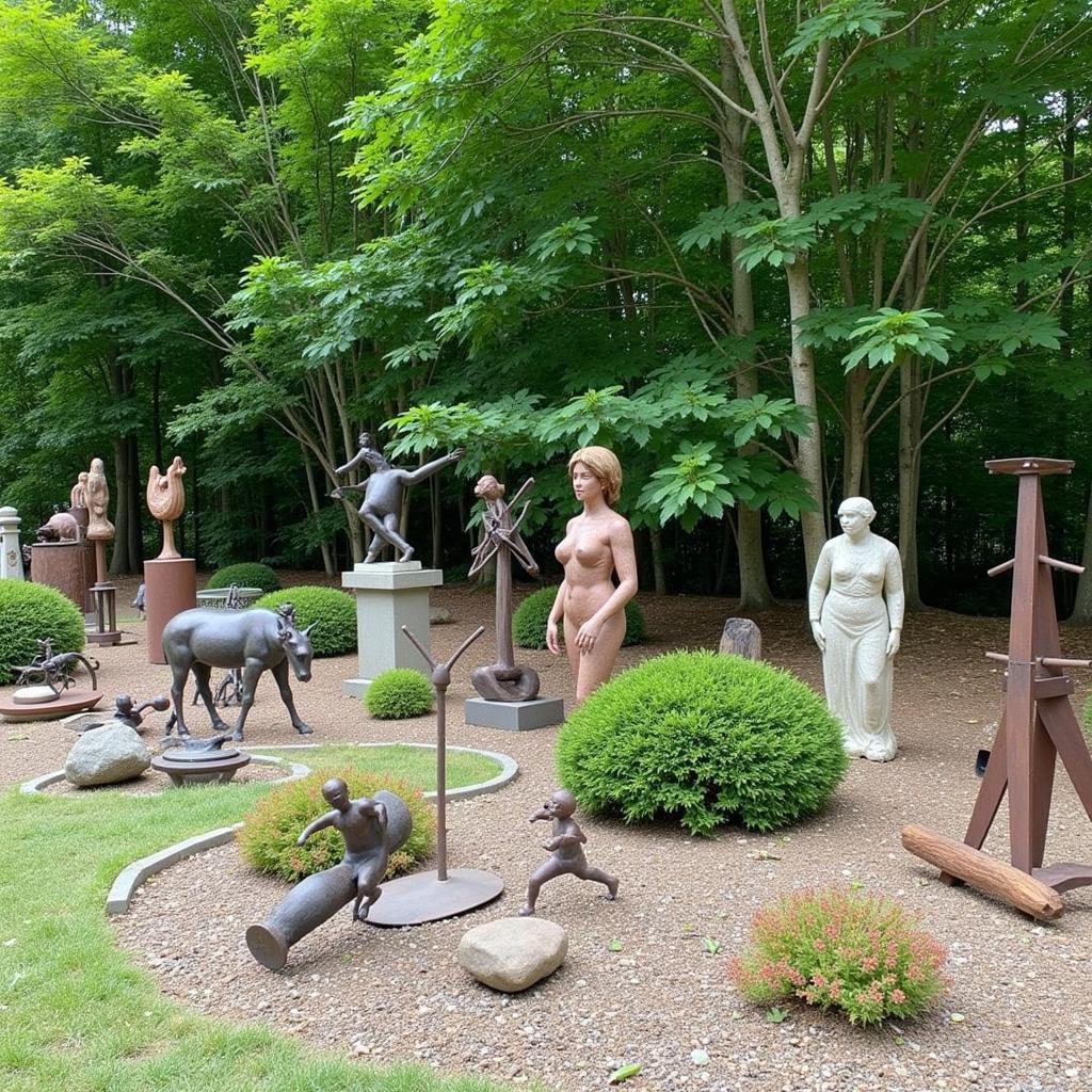 Sculpture garden at the Levis Commons Fine Art Fair