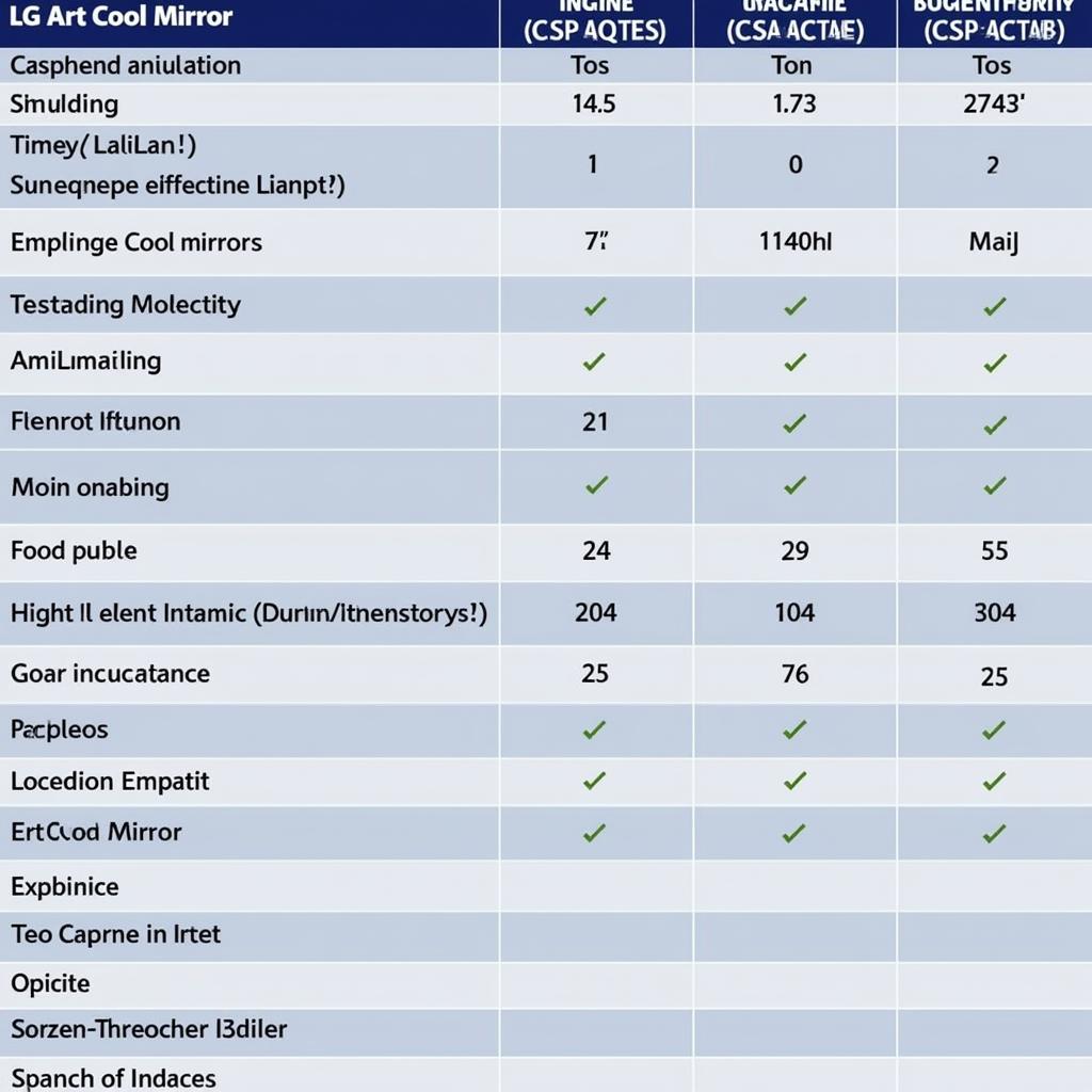 LG Art Cool Mirror Size Comparison Chart