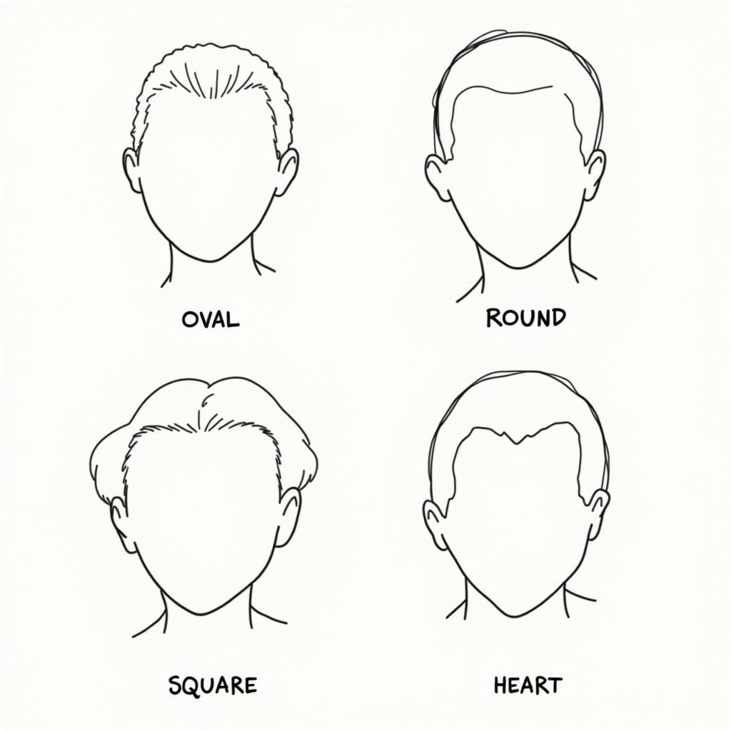 Line art eyeglass frames for different face shapes