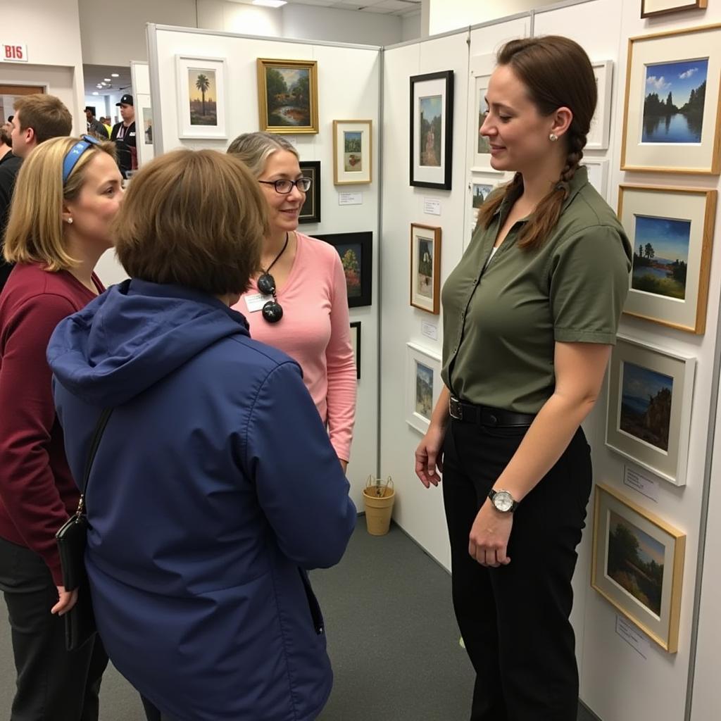 Artist Interacting with Visitors at Lititz Fine Art Show