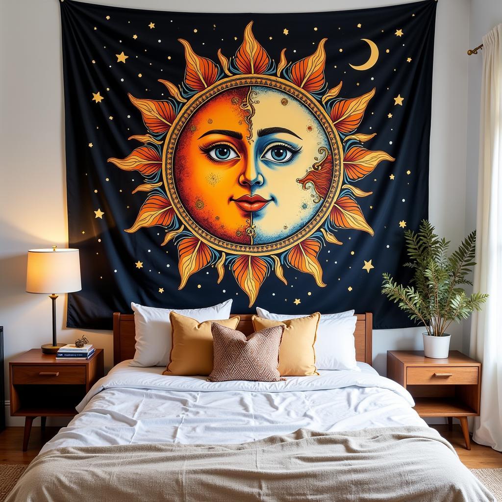 Live by the Sun Love by the Moon Tapestry Wall Hanging