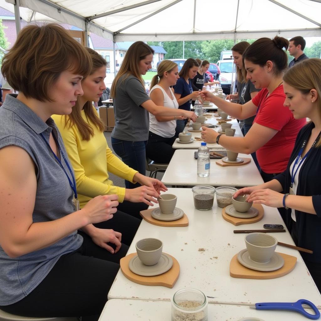 Interactive workshops at the Long Park Art Festival