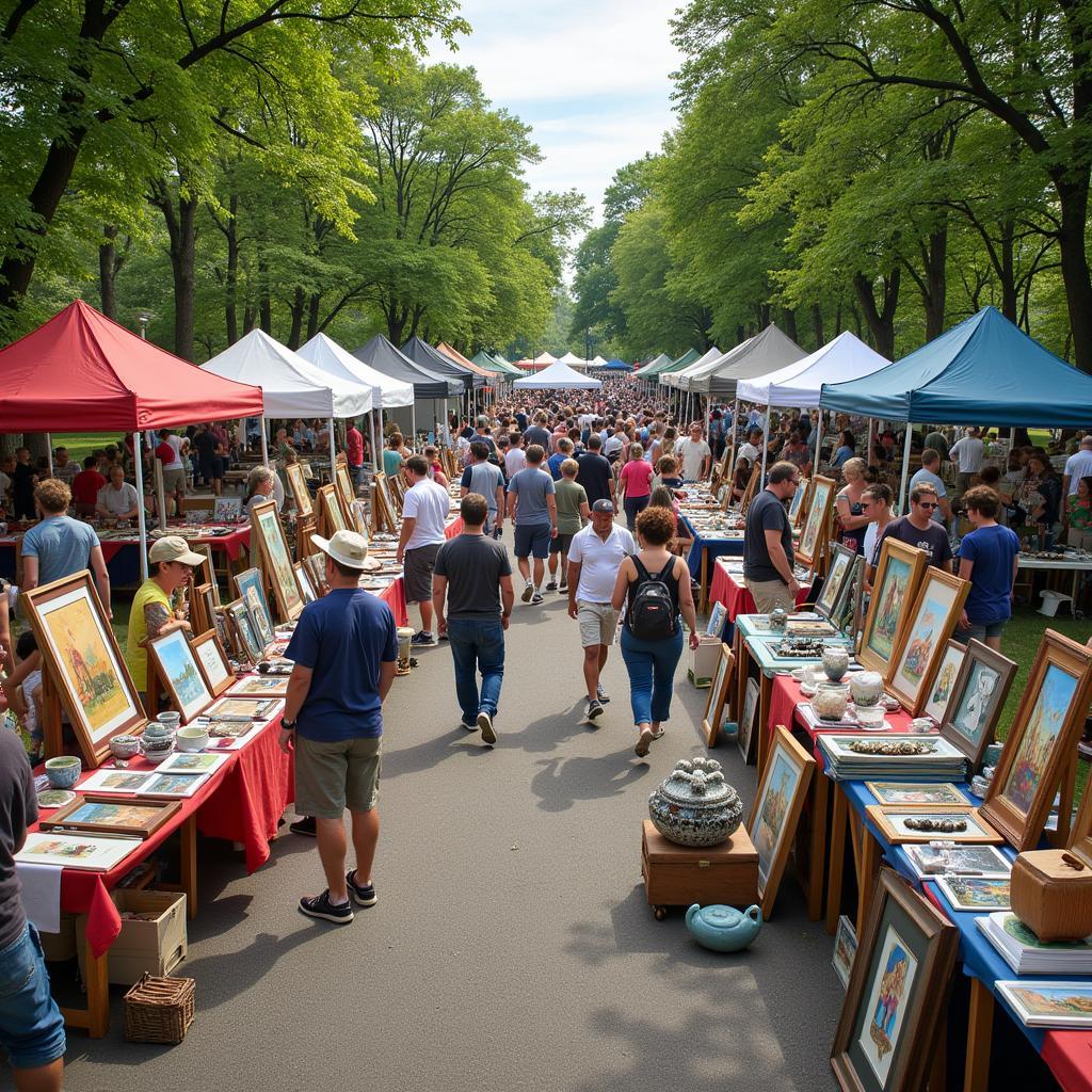 Diverse Art Displays at Long's Park Art Show Lancaster