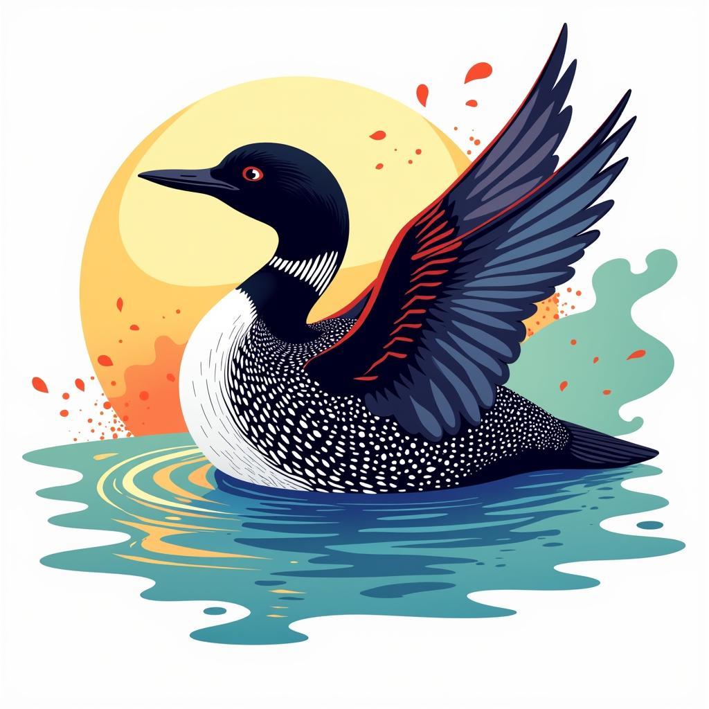 Loon Art: Abstract Digital Illustration