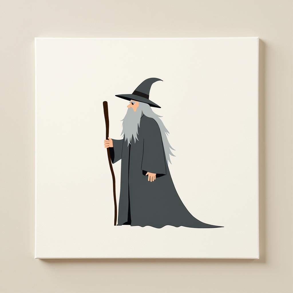 Minimalist Lord of the Rings Gandalf Canvas Art