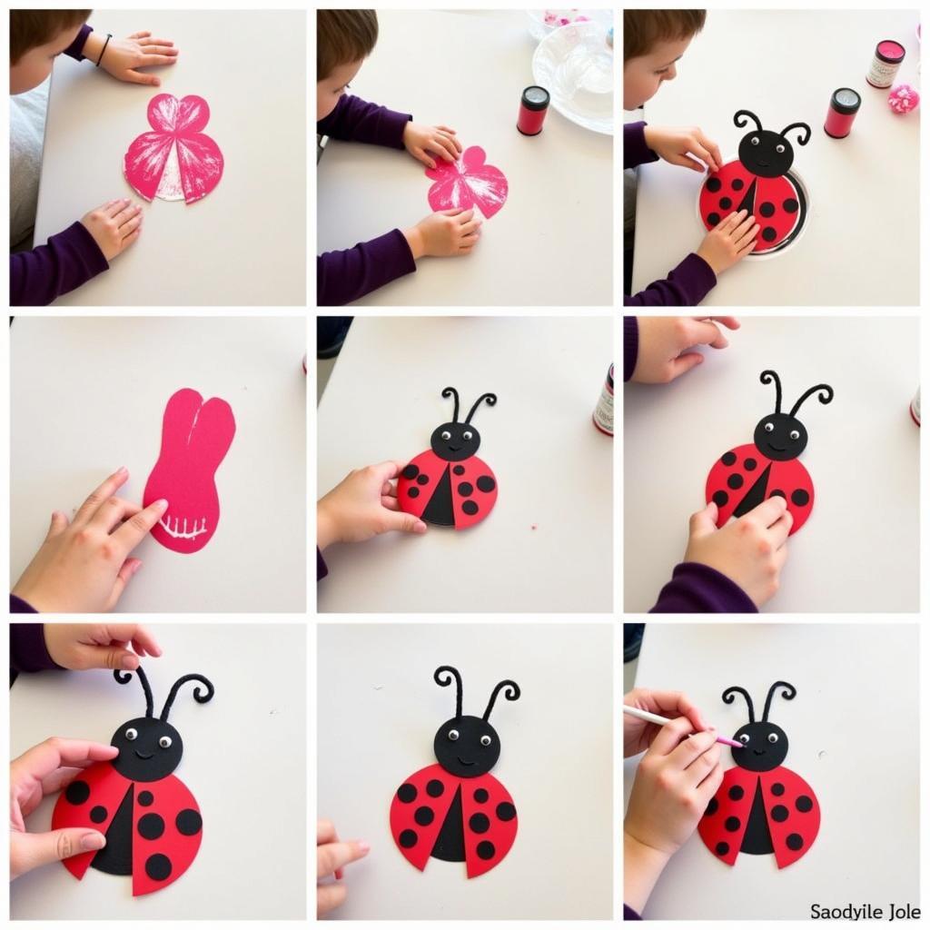 Creating Love Bug Footprint Art