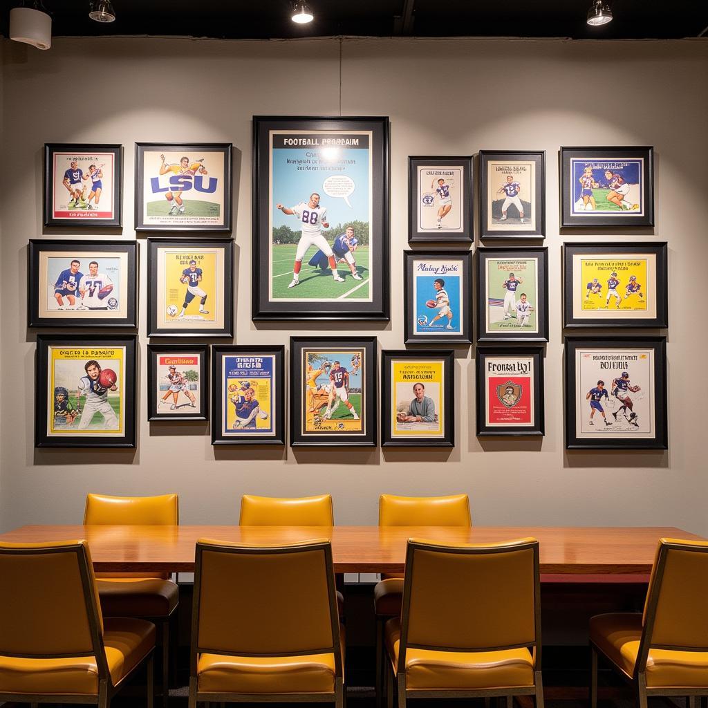 LSU Vintage Program Covers Gallery Wall