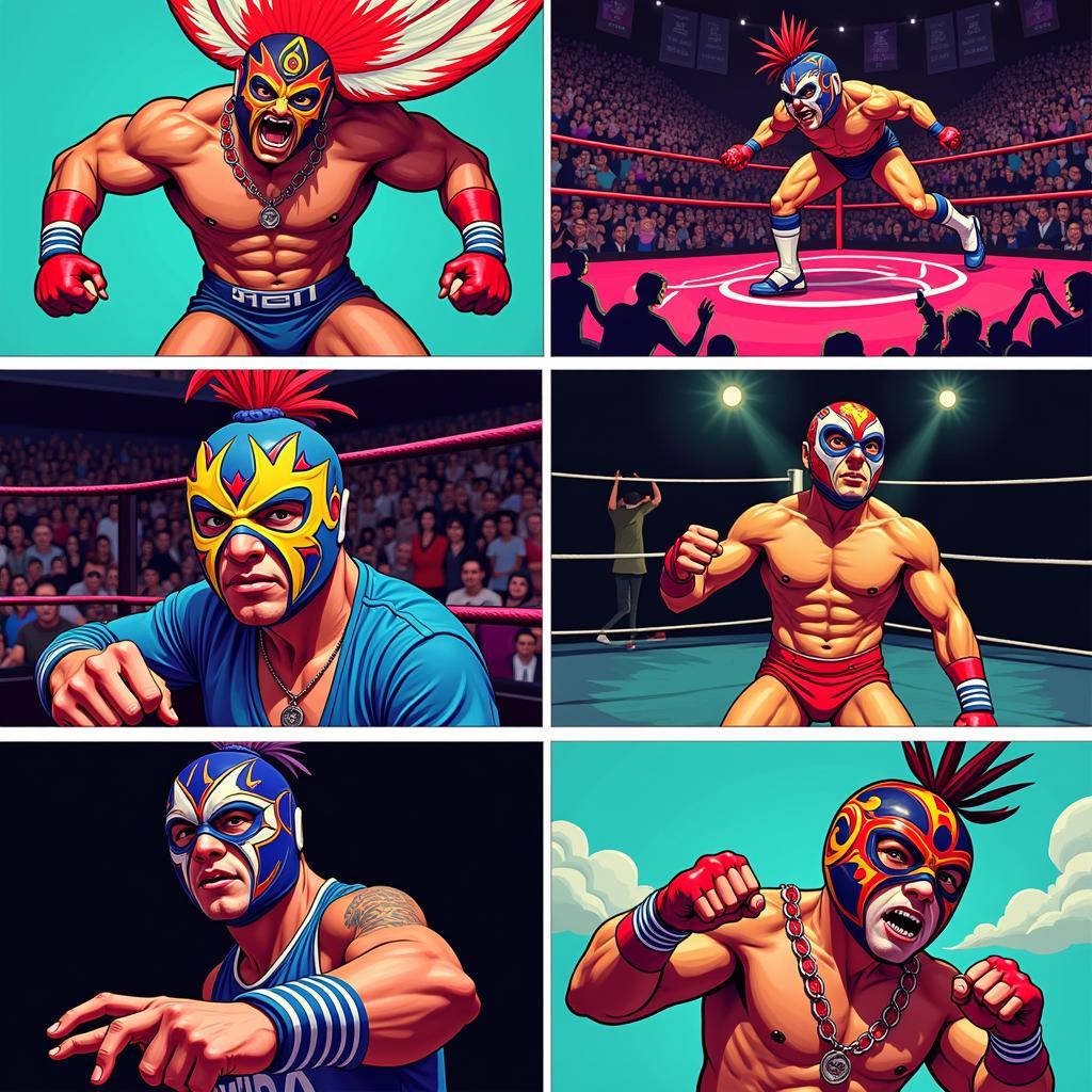 Lucha Libre Digital Art Examples