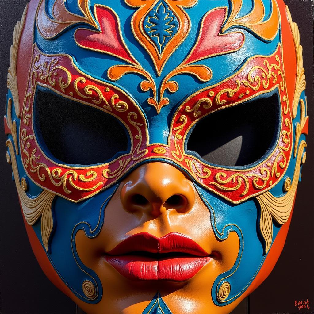 Lucha Libre Mask Details in Art