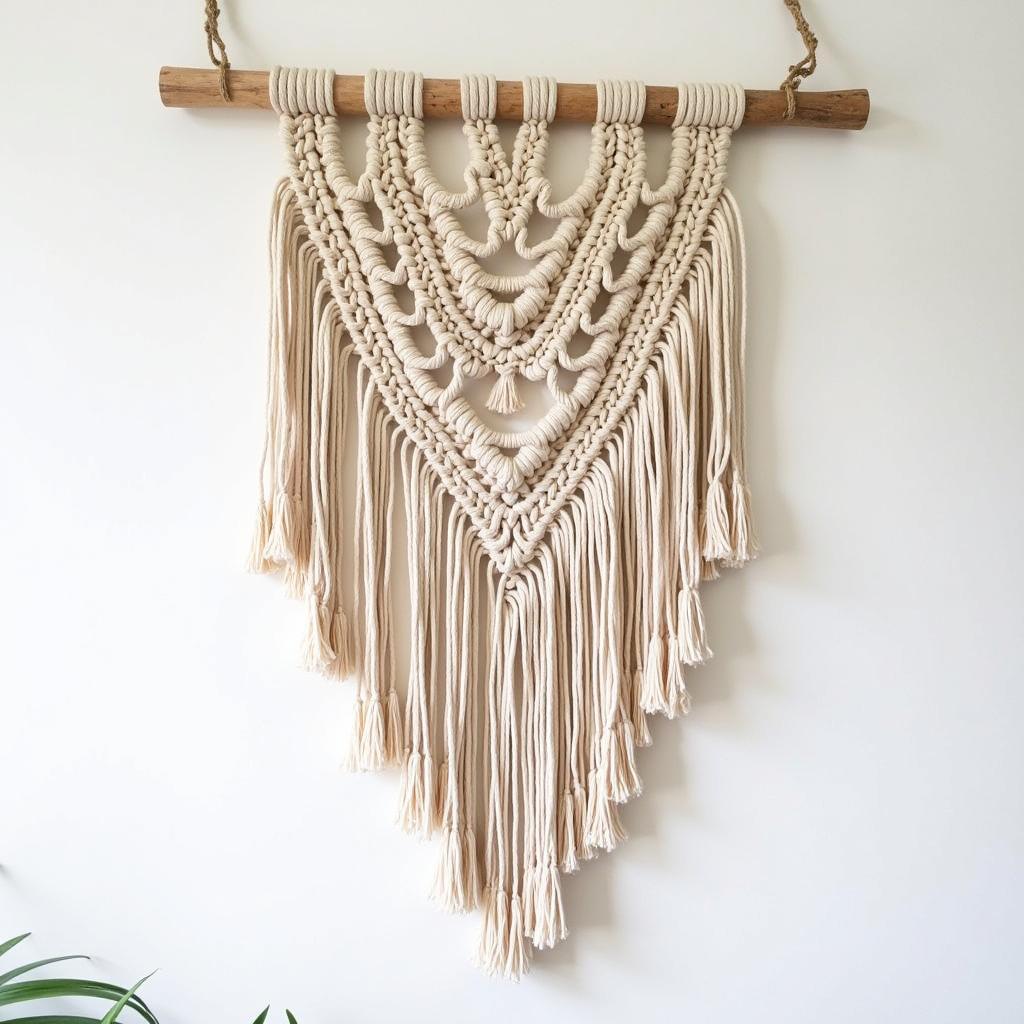 Macrame wall hanging in boho style