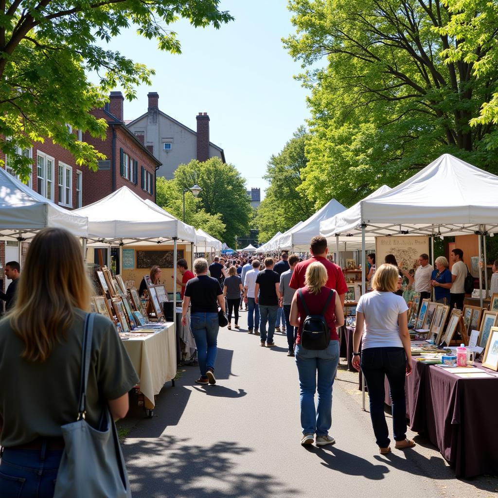 Visitors Enjoying Art at Madison Arts and Crafts Fair