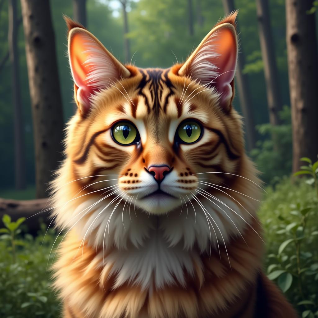 Digital Painting of a Majestic Maine Coon Cat