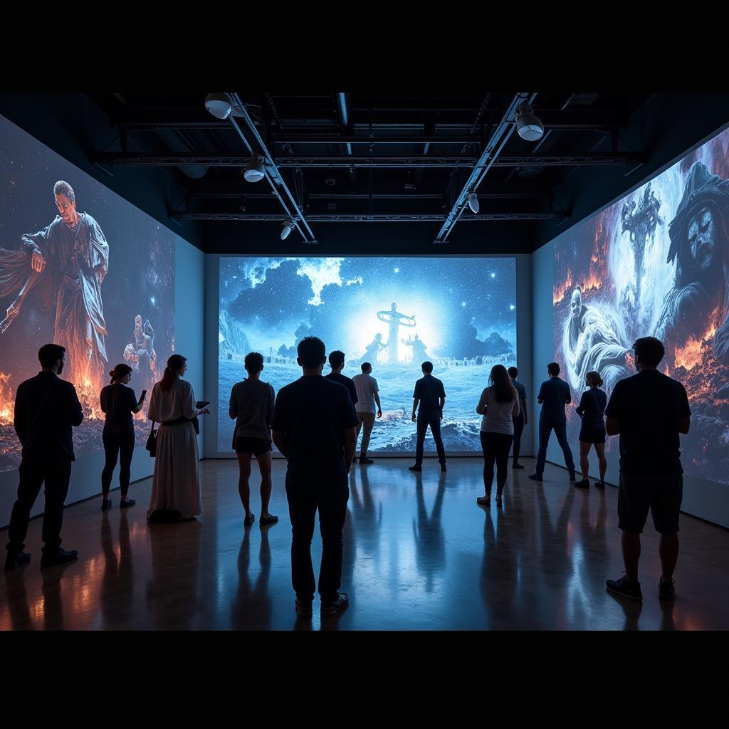 Interactive Digital Art Installation of Man in the Arena