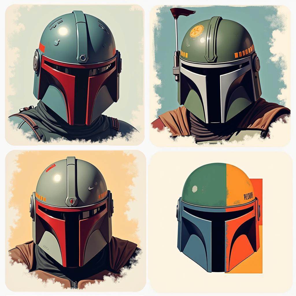 Different Styles of Mandalorian Helmet Art