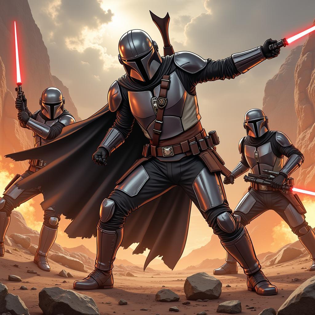 Mandalorian vs Dark Troopers Fan Art